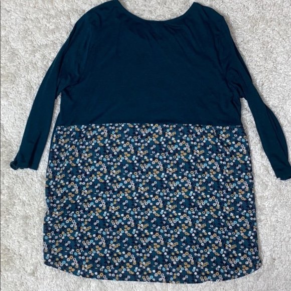 Le Lis teal Floral Blouse, size 1x. USA Made, sustainable, GUC. Bundle only - Picture 1 of 7
